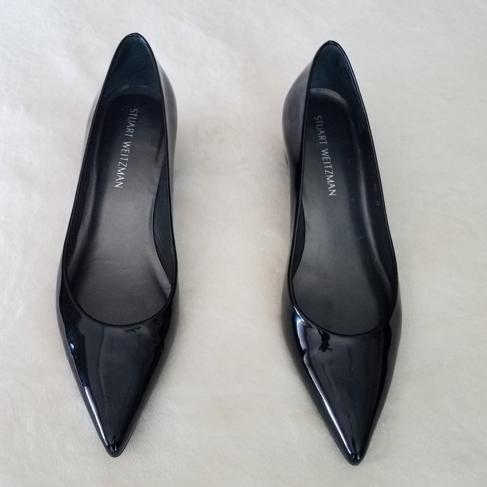 Stuart Weitzman, Size 10,  patent leather low heel shoes